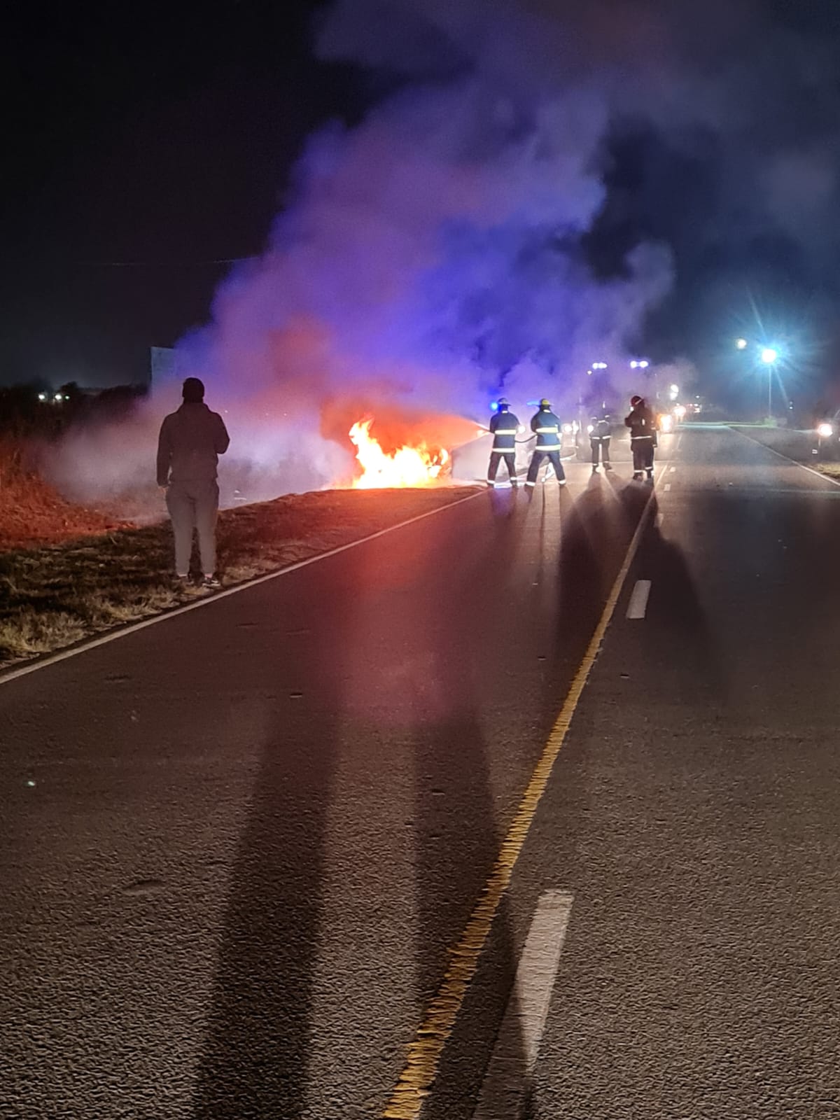 Incendio de Automotor sobre la ruta A88: no hay lesionados