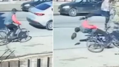 Video de película: le robó la bici a un jubilado y lo bajaron de una patada