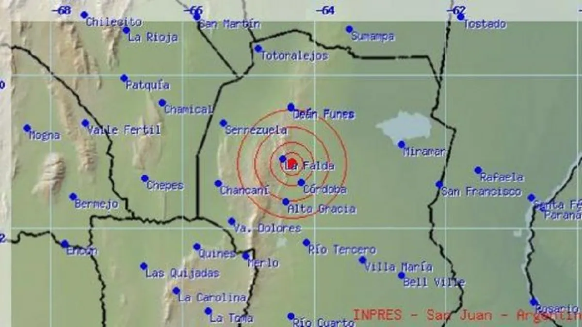 Córdoba: un sismo de 2,5° se sintió en varias localidades Córdoba: un sismo de 2,5° se sintió en varias localidades
