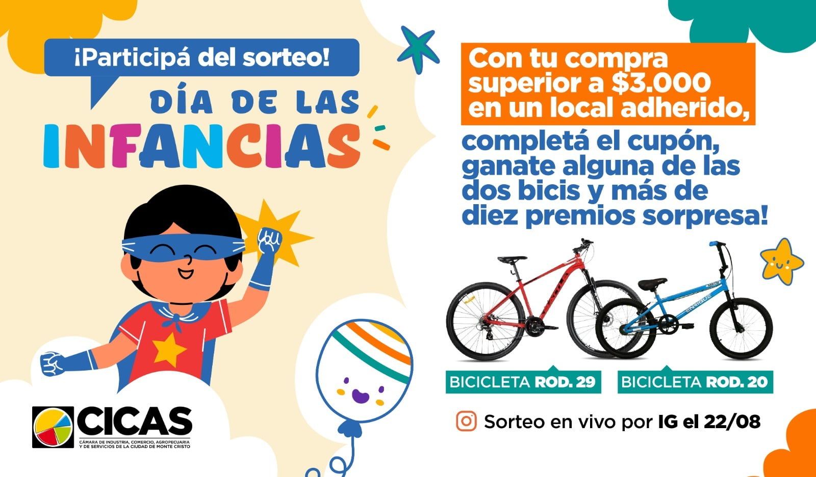 CICAS y comercios locales festejan el día de las infancias con gran sorteo CICAS y comercios locales festejan el día de las infancias con gran sorteo